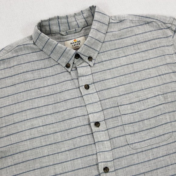 Marine Layer Long Sleeve Button Down Cotton Shirt - Picture 4 of 9